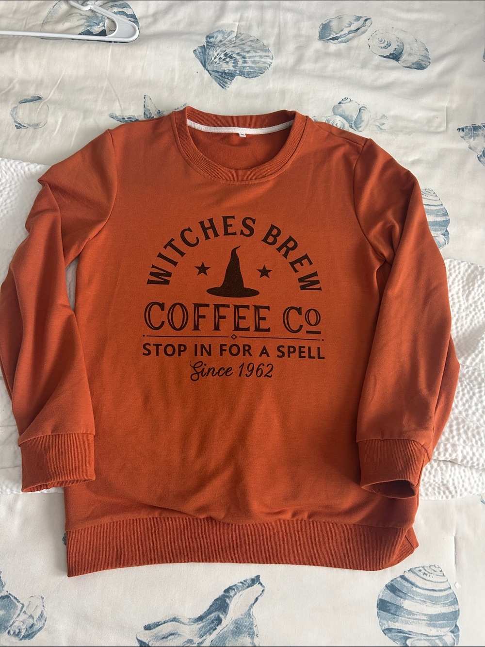 Witches Brew Coffee Co. Orange Graphic Crewneck Sweatshirt